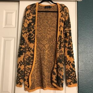 Orange and Grey Knit Sweater